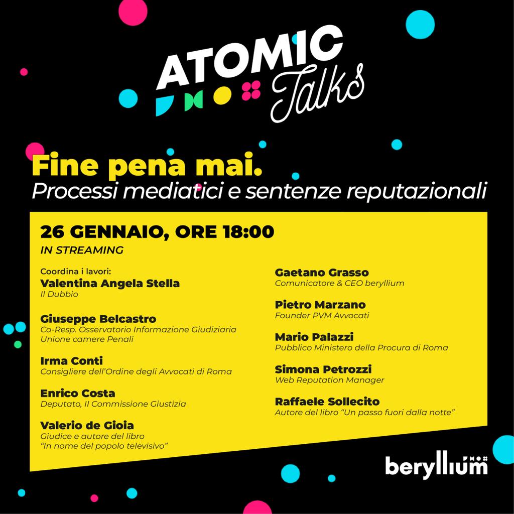 IrmaConti's tweet photo. Grazie a @berylliumgroup per aver organizzato questo importante dibattito. Ci vediamo il 26 gennaio alle ore 18 qui https://t.co/HceDg8wF7X
#processimediatici https://t.co/ei2xNqYBjN