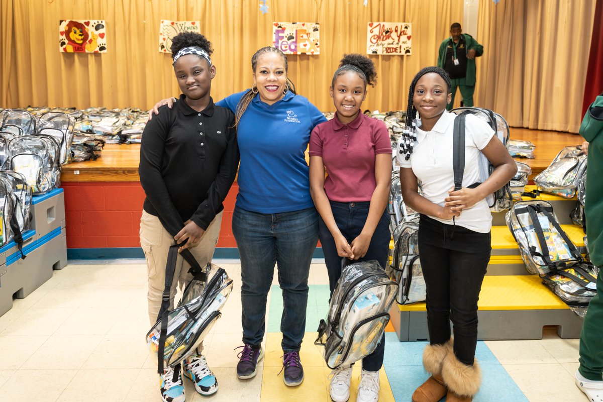 Our 7th Annual School Supply Drive was a success thanks to presenting sponsor, @FedEx! Volunteers and community partners assembled 1,350 backpacks filled with school supplies and resource guides for students at @MSCSK12 Booker T. Wash., Cummings K-8, LaRose and Springdale Elem.