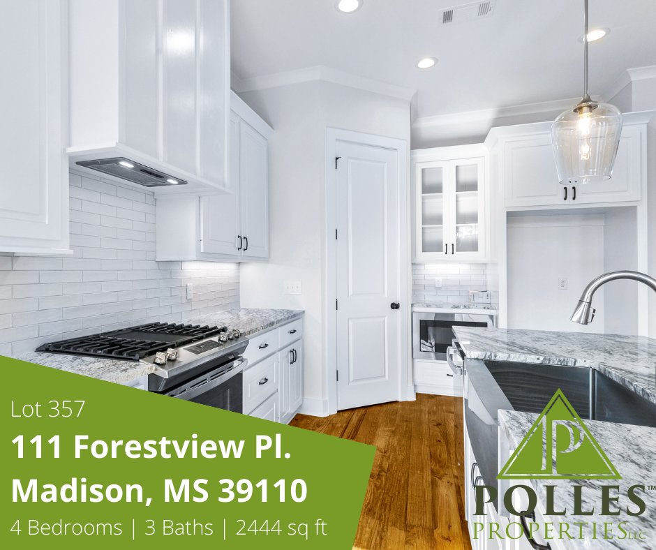 Polles_Prop's tweet photo. New Listing in Thornberry! 🤩 This home features 4 bedrooms, 3 baths on an open split floor plan, a large pantry and includes a wifi thermostat plus more. You will love all the designer details. Call your Realtor today! #pollesproperties #realestate #newconstruction #madisonMS https://t.co/QKMyOh2Ser