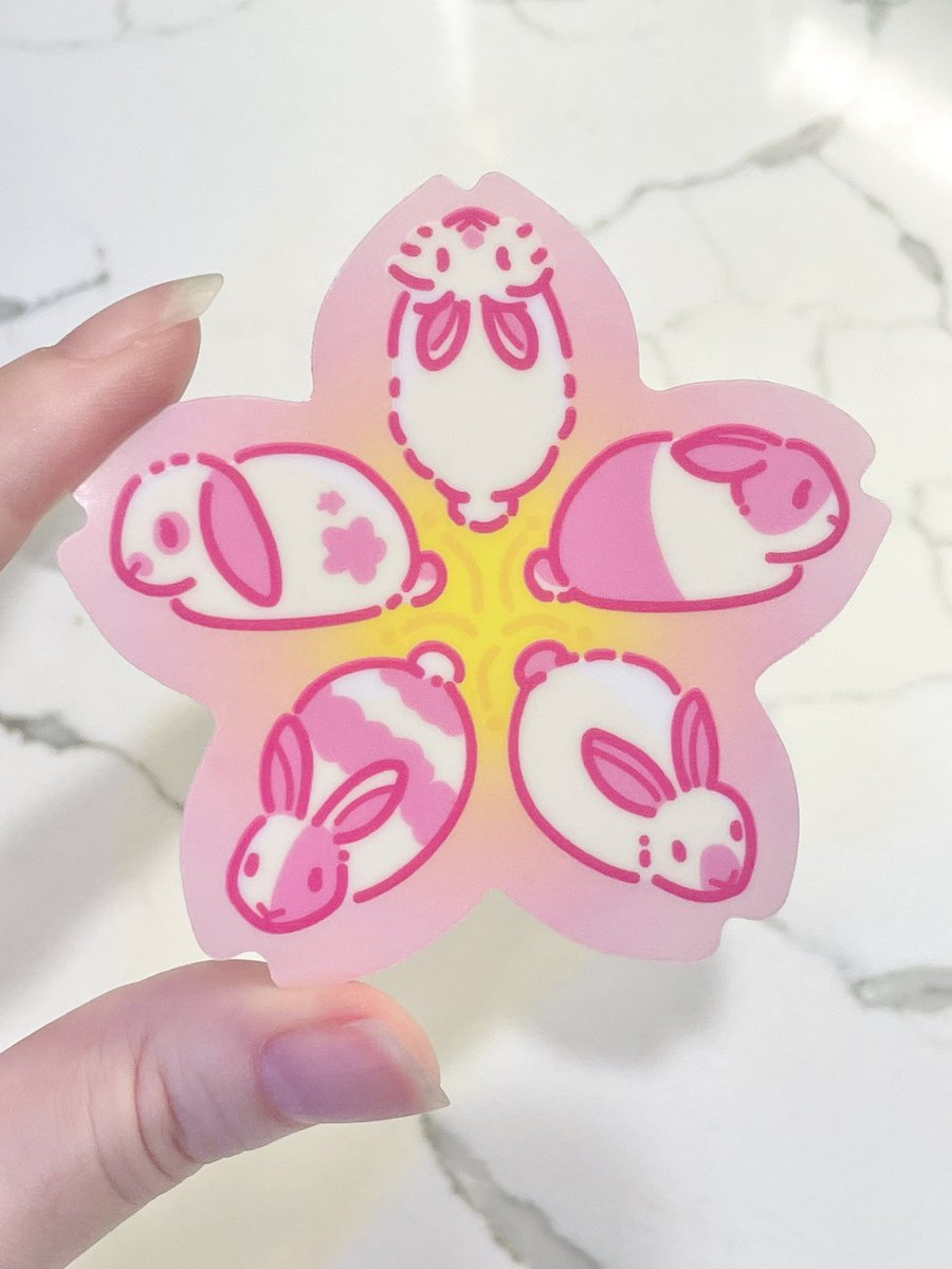 cambrasine's tweet photo. I’m excited for the keychain version of this too, but I have these matte semi-transparent stickers in stock now! The rabbits have white ink underneath to make them more opaque 🐇 https://t.co/yuS2H6RNMp