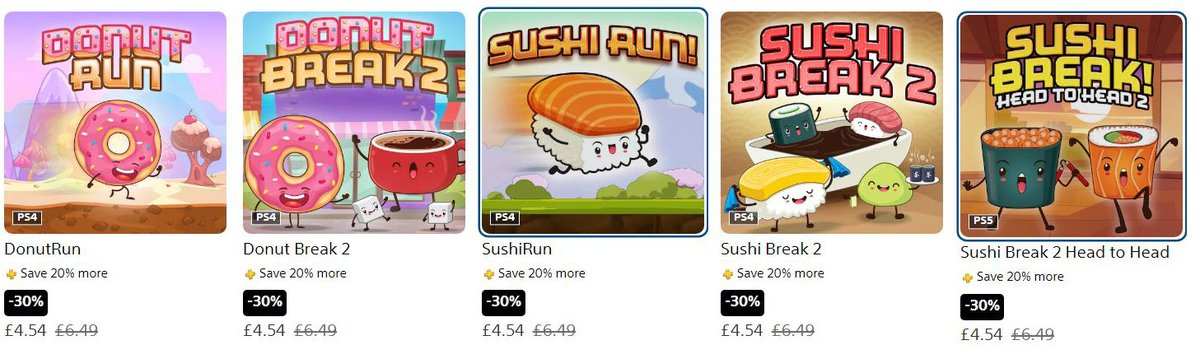 Games on Sale in the EU now! #donutbreak #sushibreak #sushirun #smobileinc #trophyhunters #TrophyHunting #ps4