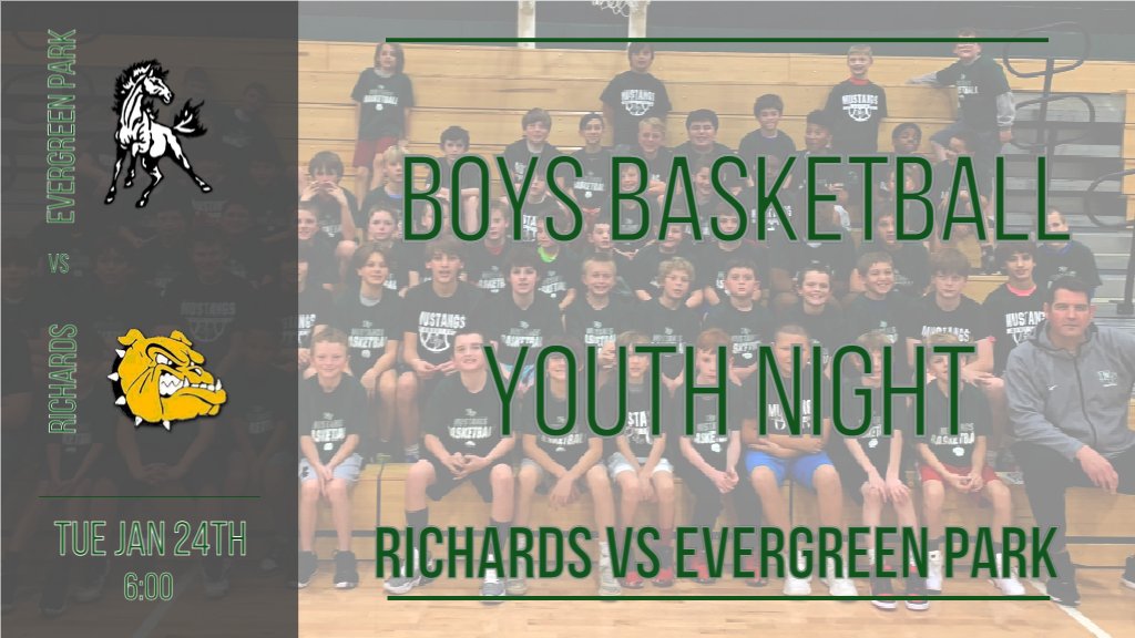 Epchs231's tweet photo. Boys Youth Night will be held Tuesday, Jan. 24 during the @EPCHSBasketball game vs. Richards. Come on out and support your Mustangs!
#FutureMustangs #GoToEP https://t.co/6zOB8gJIx7