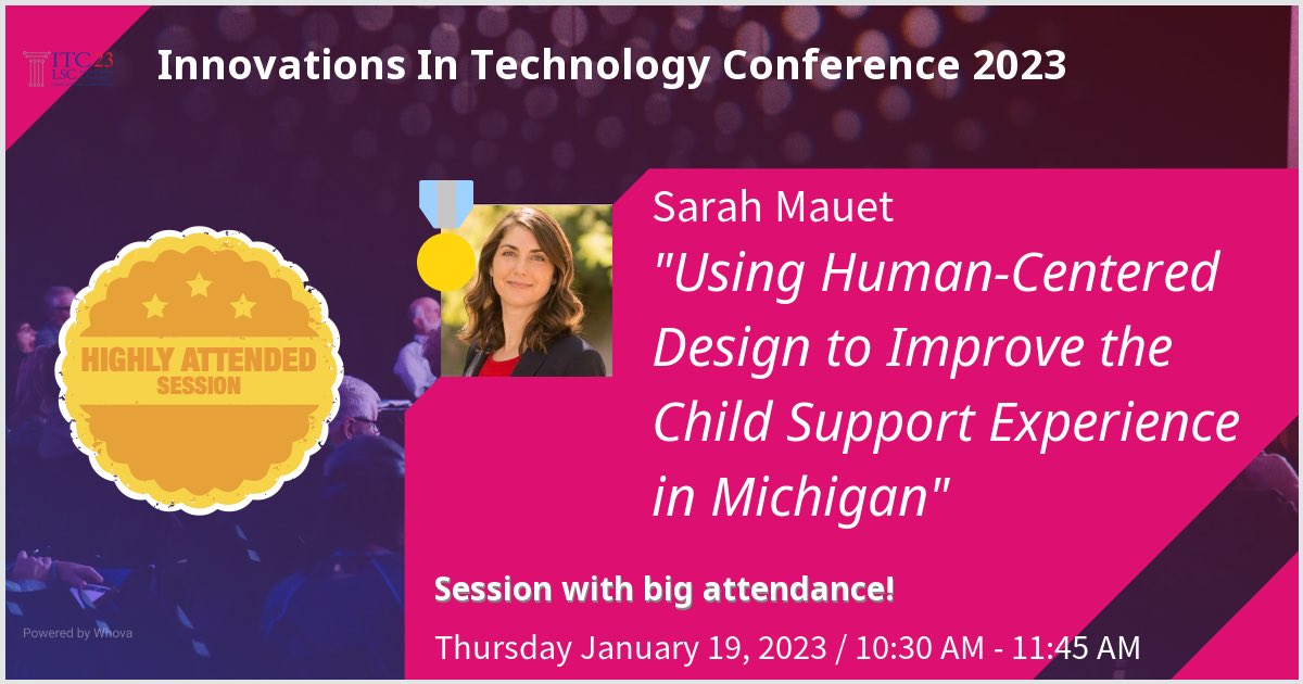 I’m thrilled to have presented at Innovations In Technology Conference 2023 on Using Human-Centered Design to Improve the Child Support Experience in Michigan. Thanks for the great turnout! #LSCITC