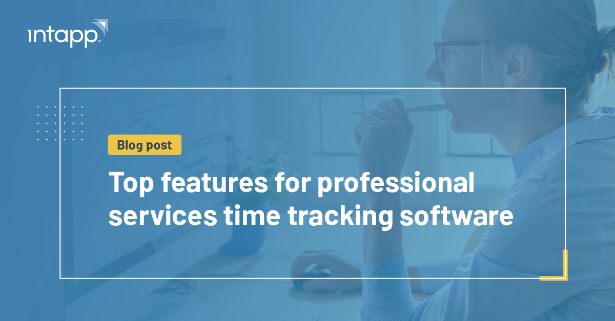 intapp's tweet image. Here are the top five features your professional services #TimeTracking software should offer to help you remain profitable, strengthen client relationships, and stay ahead of your competitors. bit.ly/3GPp337

#ProfessionalServices #IntappTime