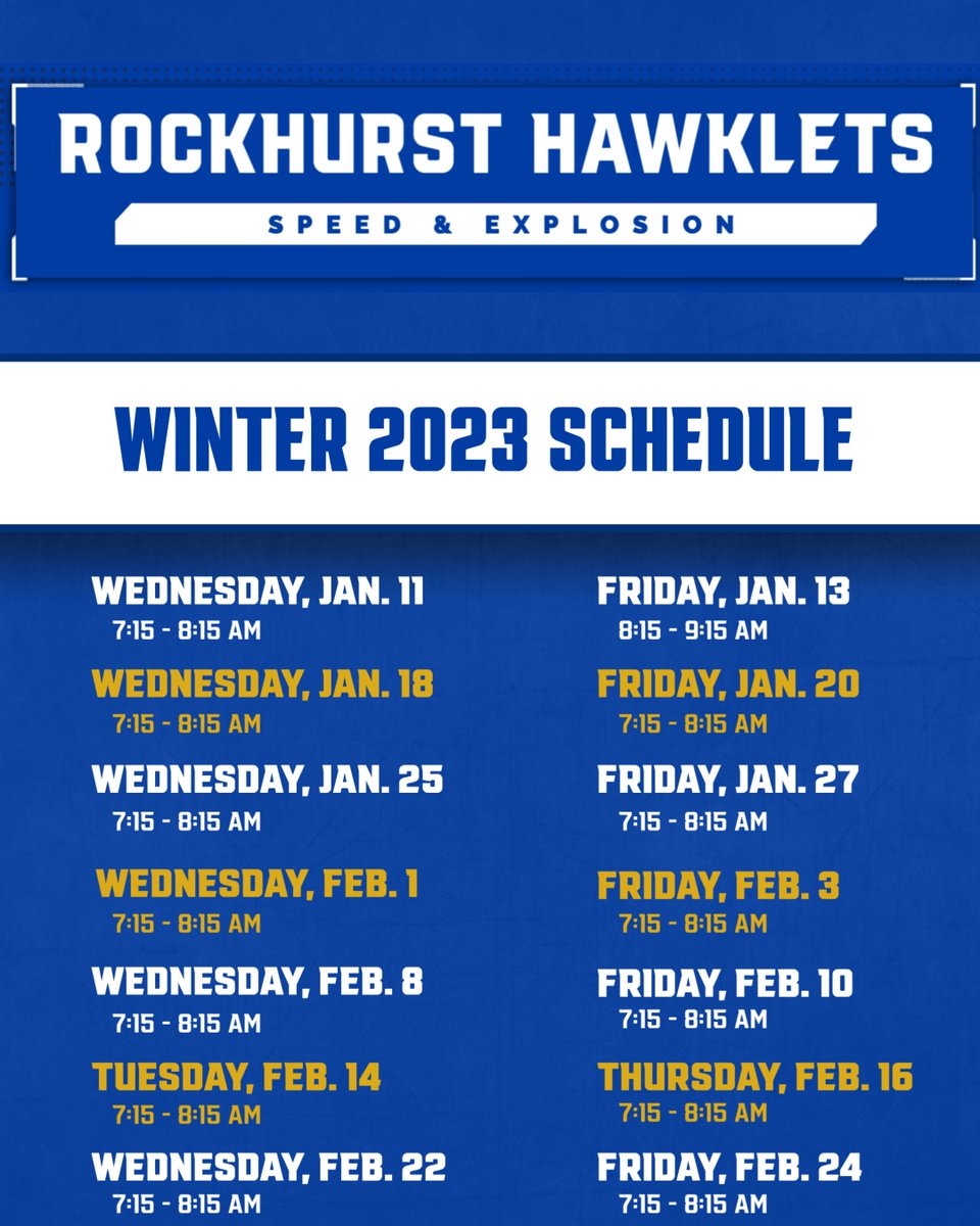 RHSSpeedExplode's tweet image. UPDATED SCHEDULE
Week 6 of Speed & Explosion will include sessions on Tuesday (Feb. 14) and Thursday (Feb. 16) instead of the usual Wednesday/Friday. Mark your calendars accordingly!
