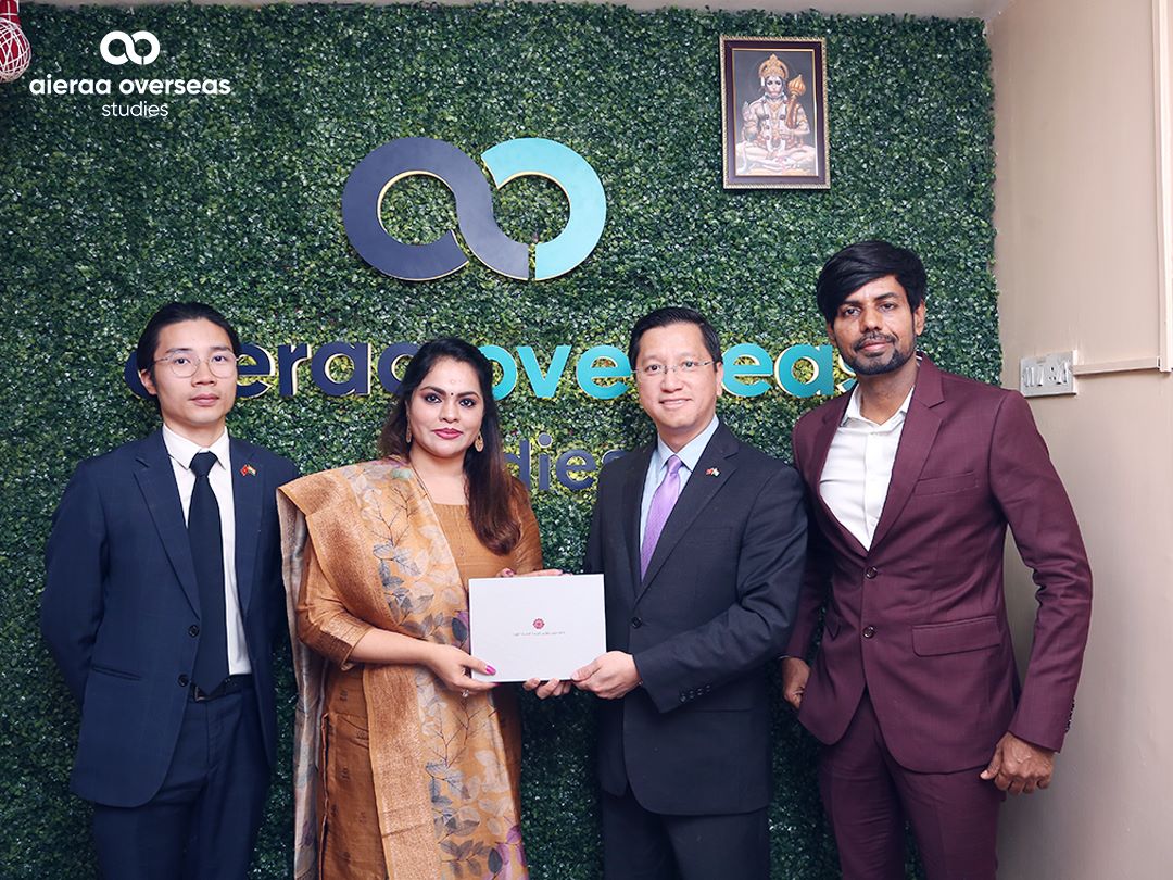 OverseasAieraa's tweet photo. Aieraa Overseas Studies is honoured by the gracious presence of Ambassador of Vietnam to India His Excellency Mr. Nguyen Thanh Hai and Political Attaché Mr. Nguyen Luong Duc at our headquarters in Chennai.

#aieraa #aieraaoverseasstudies #aieraaoverseas https://t.co/tI7cEU96Wj
