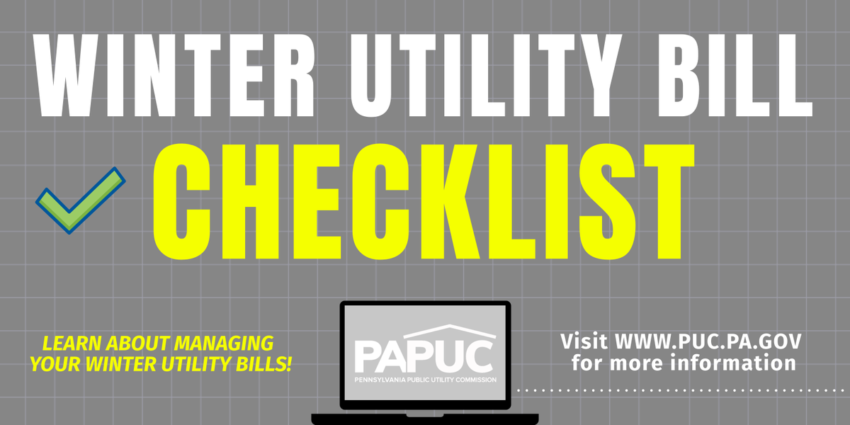 #ConsumerAlert - Take steps to help moderate cold weather energy bills with the PUC's Winter Utility Bill Checklist.  Visit the PUC website to learn more and download your checklist!  ow.ly/XTvM50MvtBz