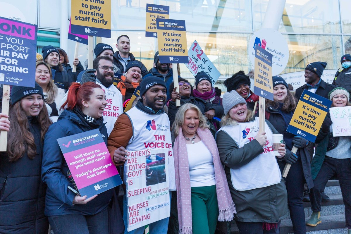 The voice of Nursing and you've heard us! Two days of strike action & I am so proud of my all my colleagues at @uclh and empowered by the leadership of @patcullen9 @theRCN. #supportthenurses #safestaffing #patientsafety #NursesStrike @SimonFWaller @NiamhGavaghan @michaelthorne83