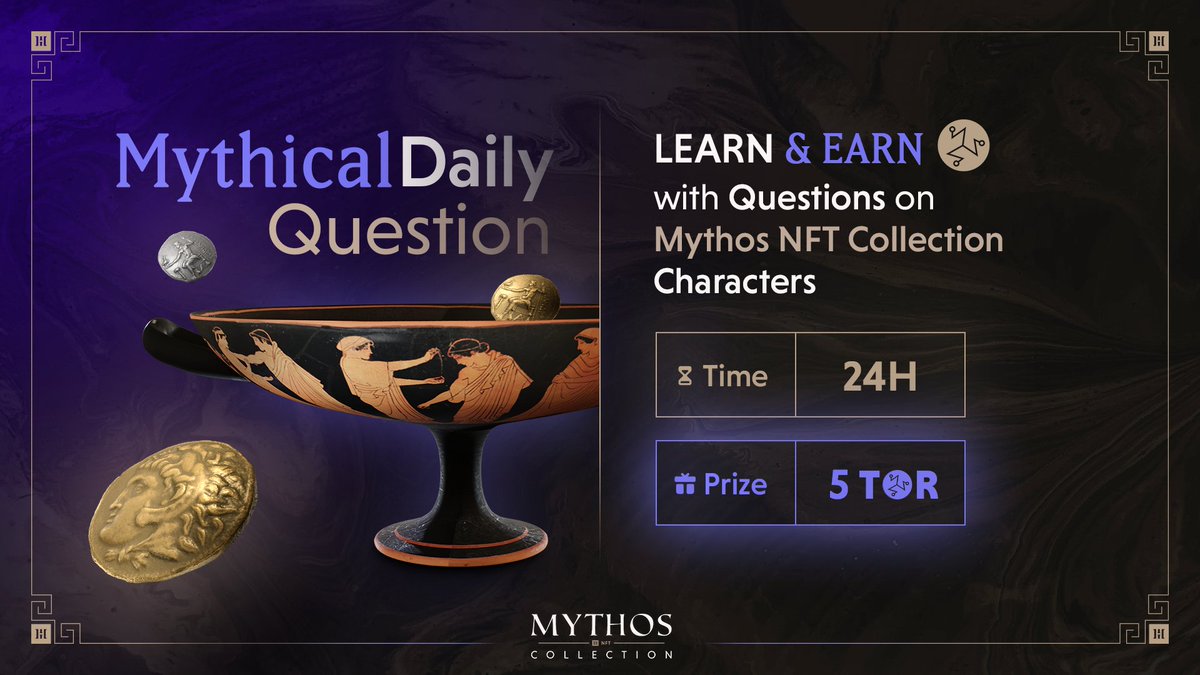 🎁 Mythical Daily Question 🎁 
 
Cerberus was a multi-headed guard dog and his master was a Greek god.
 
❓ Who was Cerberus' master? 🤔 

To win 👇

1️⃣ Follow  <a href="/Mythos_HEC/">Mythos Collection (by Hector Network)</a>
2️⃣ ❤️+RT
3️⃣ ✍️👇

#NFTs #NFTCollection #Mythos #Giveaway