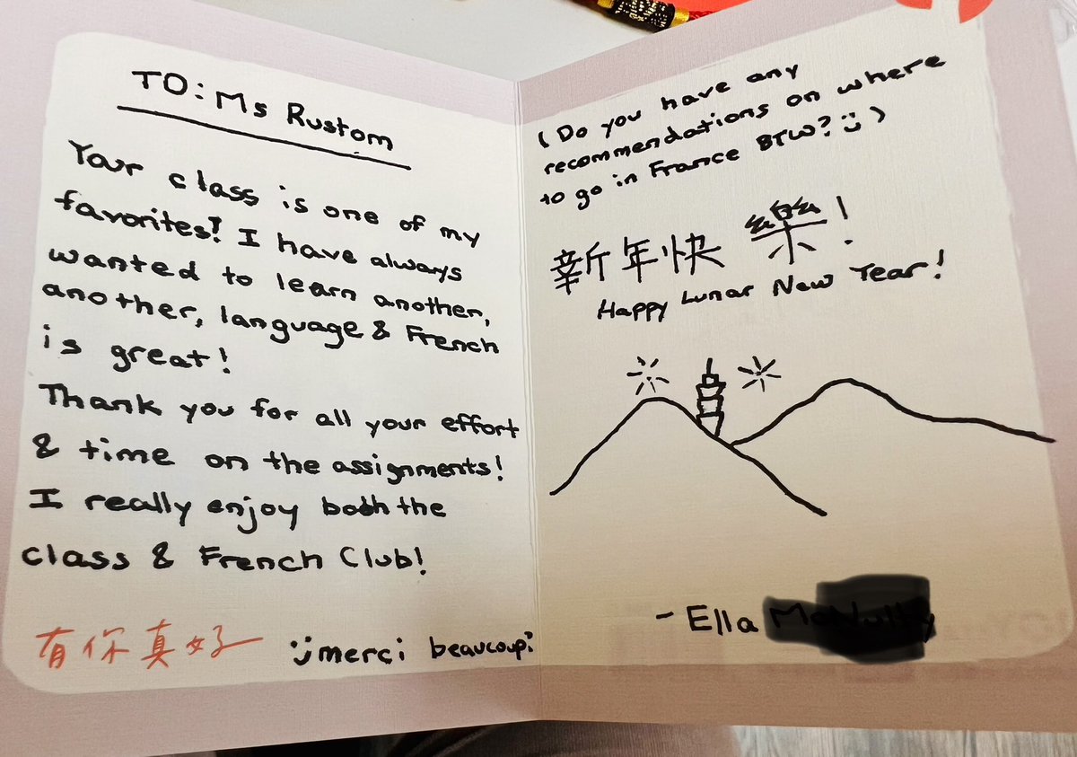 MelatRustom's tweet photo. When your students think of you during their travels ✈️ and bring you souvenirs with a note of appreciation that make your day 🥰 🥳 #risdbelieves https://t.co/ch2TZ7yg0n