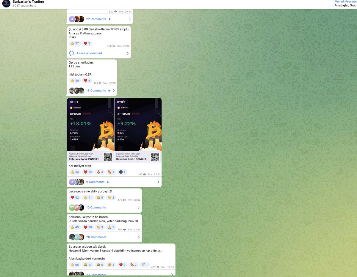 Dostlar selam,
Challengeye ara vereceğimizi söylemiştim public tarafta. 
Ama #barbarians grubumuzda devam ettik. 
Sonuçları güncel olarak,
excell'de tüm aldığımız işlemler var,
R değerleri hiçbir zaman absürt yazılmamış kasa hesabıyla da kontrol edebilirsiniz,
++
#eth #bitcoin