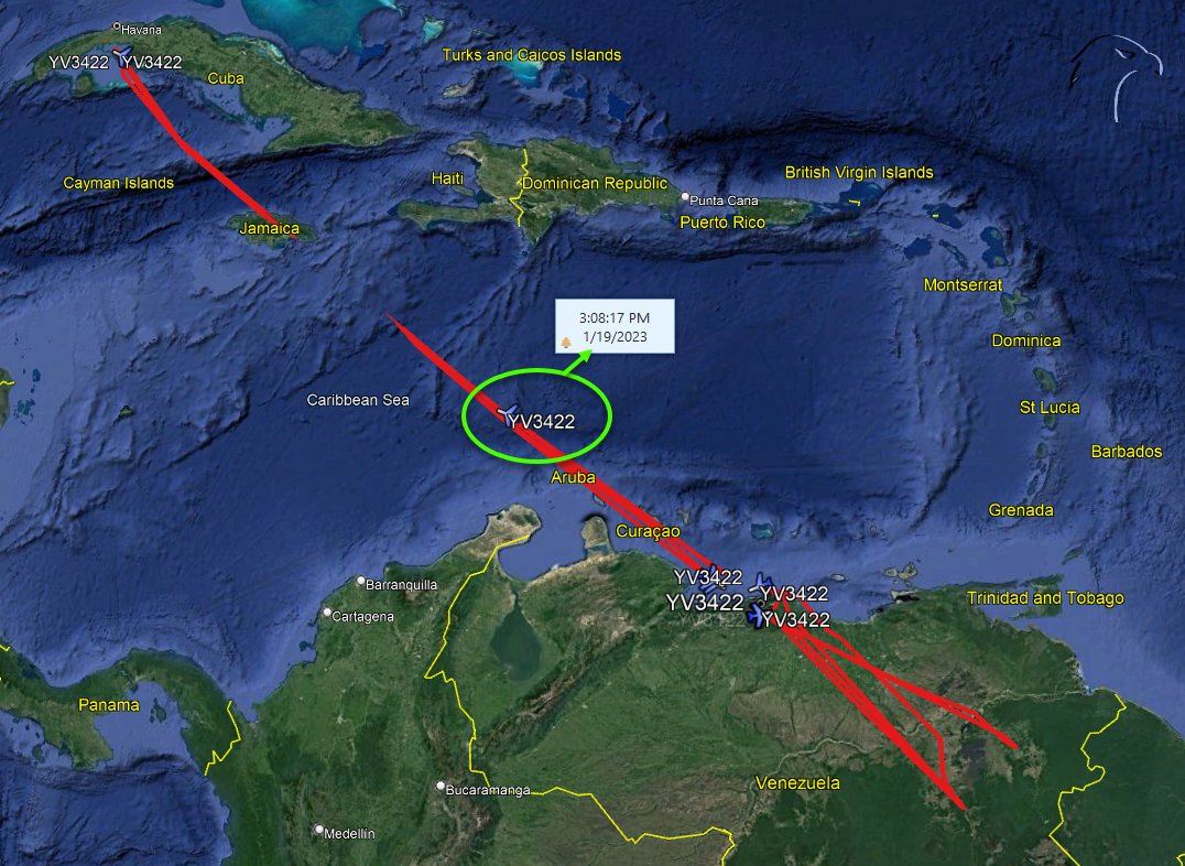 🚨YV3422 | 0D8343 SQUAWK7242
#Caracas-#Habana

Jet del régimen de #Venezuela que traslada fascinerosos comunistas.
Ultimos 20 días con rutas a #Cuba y #orodesangre

#ElcarteldelCaribe #vuelosrevolucionarios 
#Ahora #OSINTCuba #cuavion #19Ene