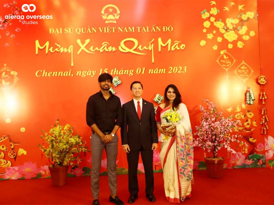 OverseasAieraa's tweet photo. It was our pleasure to celebrate the Lunar New Year with His Excellency Mr. Nguyen Thanh Hai Ambassador of Vietnam to India. https://t.co/bofbZzbL7U