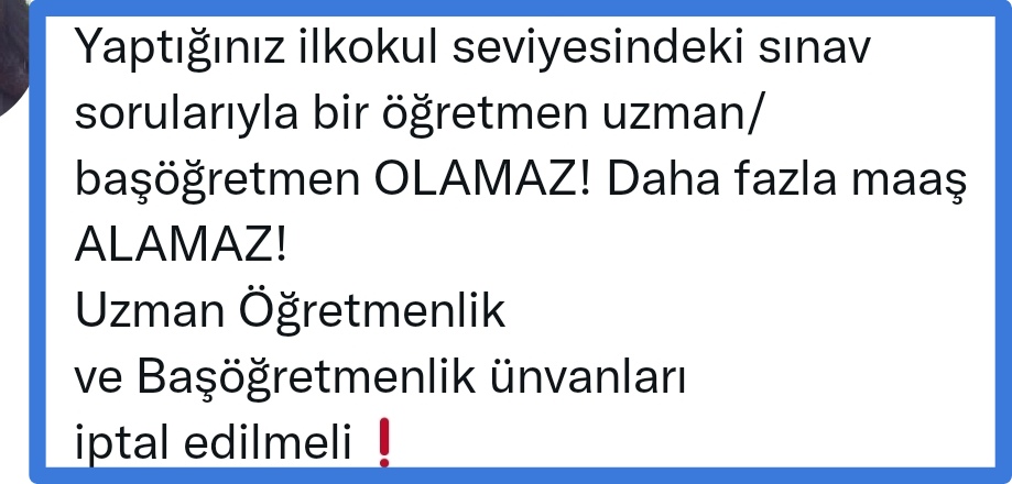 ozlemsrnELT's tweet photo. #ÖğretmenEşitÜcretİstiyor Tüm öğretmenlere sınavsız, ÜNVANSIZ YOKSULLUK SINIRININ ÜSTÜNDE KIDEME göre EŞİT MAAŞ verilmeli @kademozbay_ ÖMK revize HUKUKSUZayrıştırıcı KBS iptal @tcbestepe @kilicdarogluk @meral_aksener @dogansenturk @egitimajansi @AYMBASKANLIGI #EmekAynıMaaşFarklı https://t.co/VQrVmWe6ax