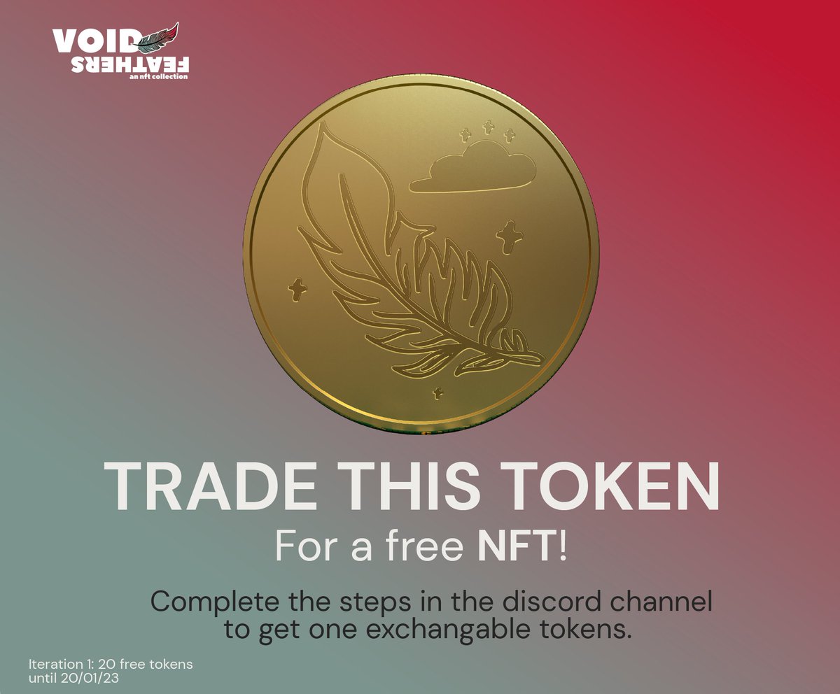 FeathersVoid's tweet photo. GET this token now - Trade it for a VOIDBIRD on release date!!
Join DISCORD now to be featured in the Whitelist or the OG birds and get awesome rewards!!
JOIN HERE: https://t.co/tEVlKWiryh
#NFTCommunity #NFTGiveaway #NFTGame
#voidfeathers #orionflower #thefirstnftcomic https://t.co/pxnQFHMKg4