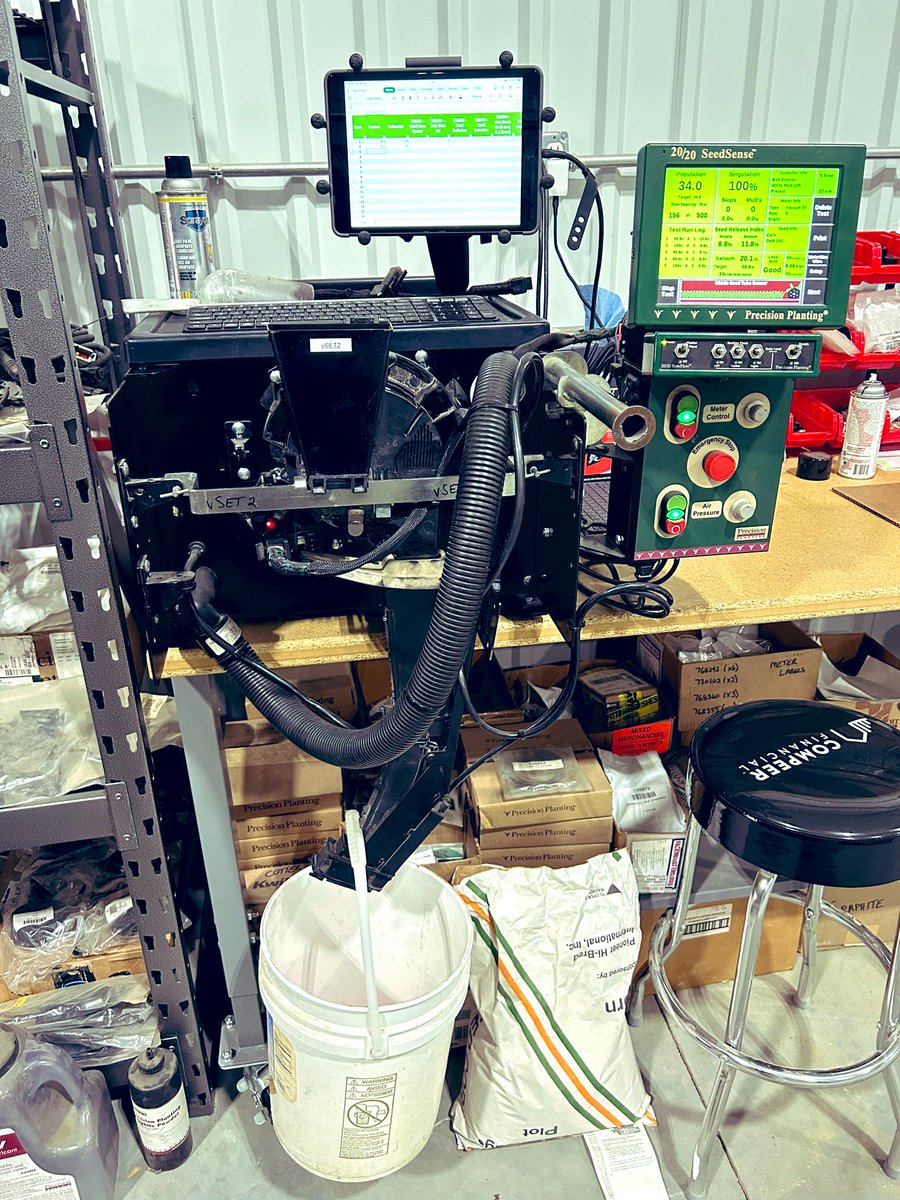 Getting some meters calibrated on this rainy day. #vSet2 #vDrive #PrecisionPlanting #plant23