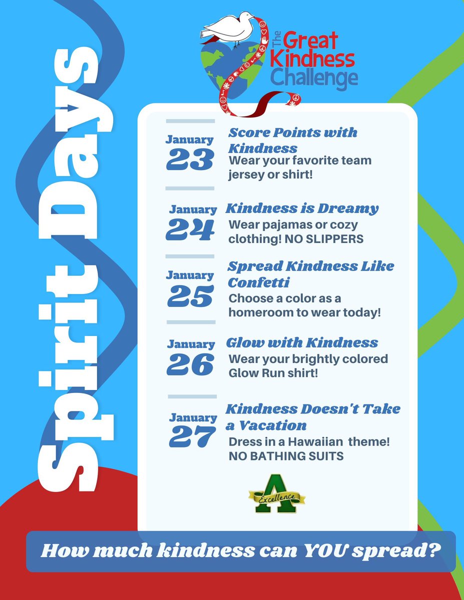 Students at both <a href="/HillsideSchool3/">🐝 🅷🅸🅻🅻🆂🅸🅳🅴 🆂🅲🅷🅾🅾🅻</a> and <a href="/SchoolBrookside/">Brookside School</a> will be taking part in the Great Kindness Challenge next week! Take a look at the spirit days created by our peer leaders to help us celebrate and grow kindness! #growkindness #greatkindnesschallenge