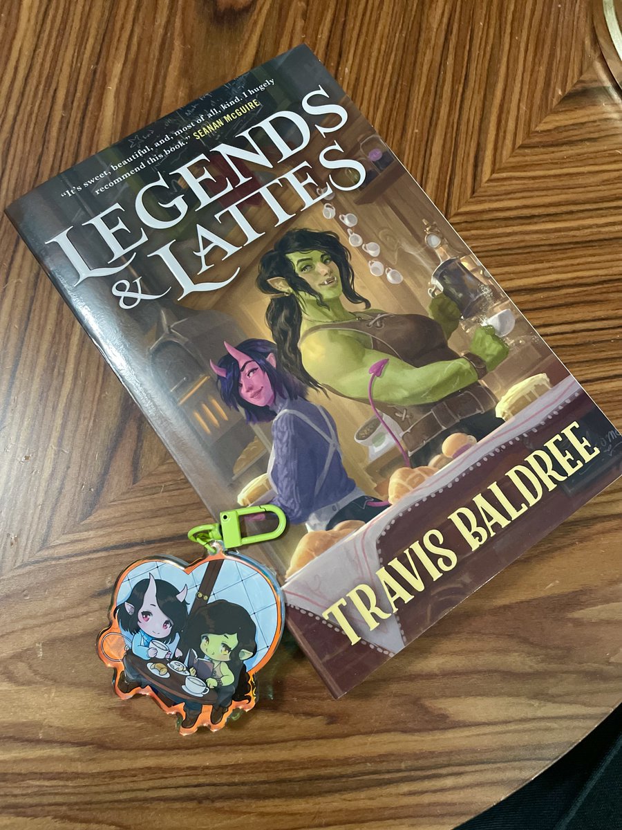 A Very Happy Friday, friends and followers! It's time for a #sweepstakes and today, we're giving YOU the chance to win a copy of #LegendsandLattes by <a href="/TravisBaldree/">Travis Baldree</a>, PLUS this adorable charm! Just follow us, then like and retweet to enter ☕️

#LegendsLattesCharms