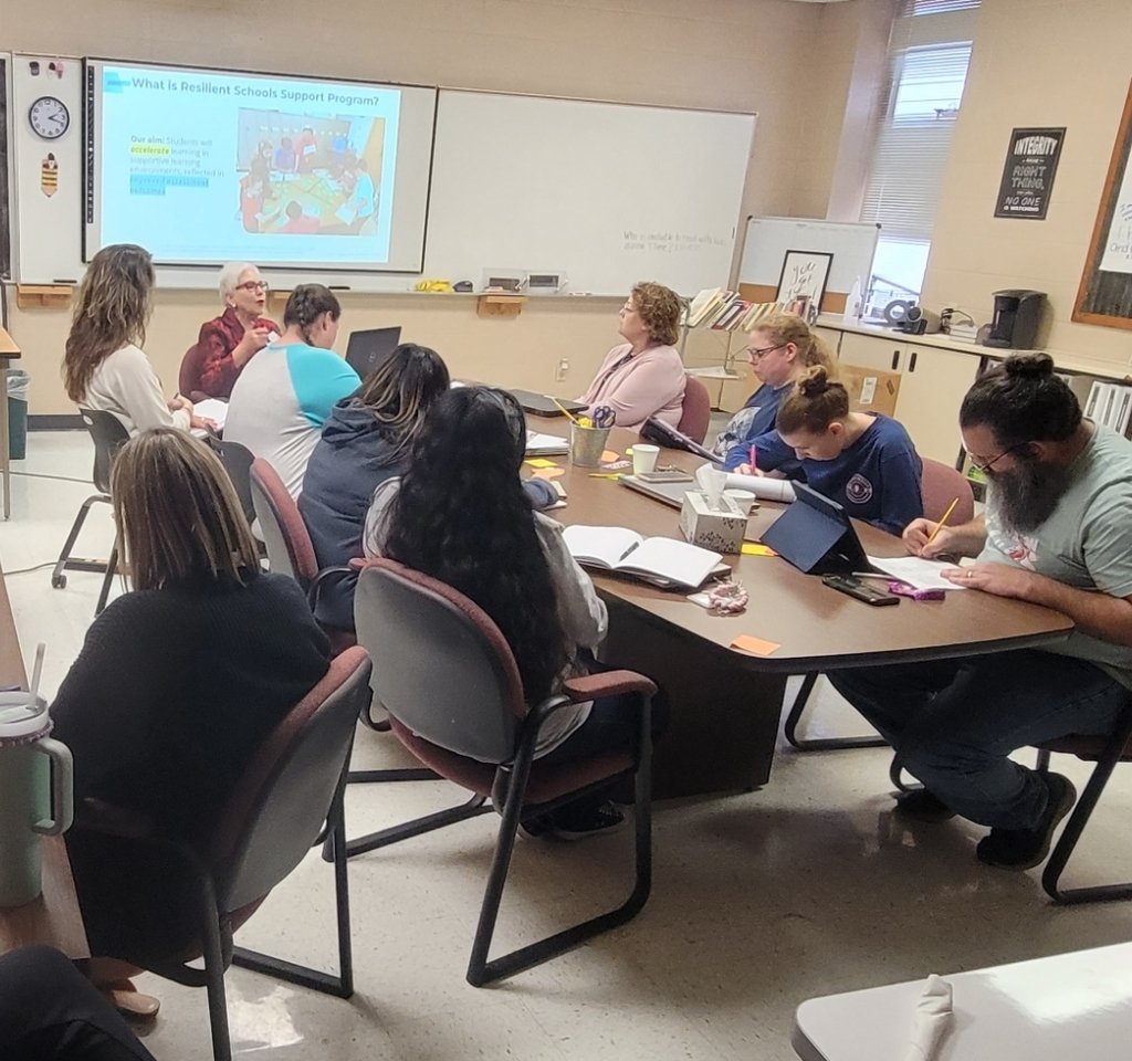 HendersonISD's tweet photo. The local Resiliant Schools (RSSP) team met with several groups of Northside teachers this week, sharing the program's on-going goals and getting feedback on implementation! #TeachersRule! #ActionCounts #LiteracyFocused https://t.co/U7moPQBcGv