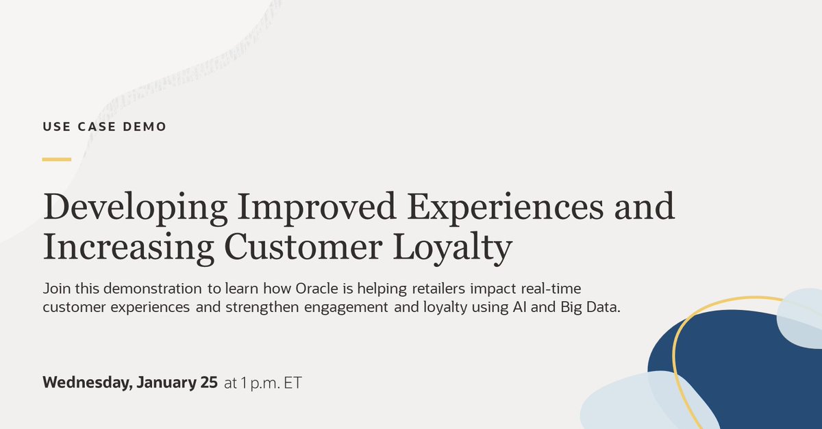 Learn how to help a retailer identify where their loyalty program comes up short with our cloud. Register before January 25 for this free webinar. social.ora.cl/60183kVn6