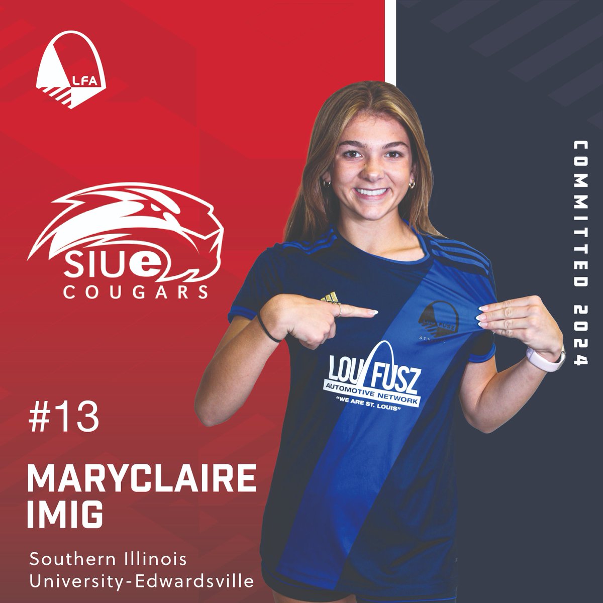 COMMITTED ✅

Congrats to LFA Girls Academy player, MaryClaire Imig, on her commitment to <a href="/SIUEWSoccer/">SIUE Women's Soccer</a> to continue her education and soccer career! 

#loufuszathletic #loufuszsoccer #collegecommit