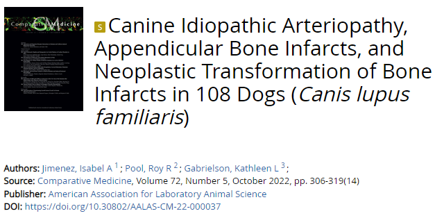 We have just received this paper from Isabel Jimenez.

Excellent paper!!! 

#Dogs #BoneInfract #CanisLupusFamiliaris #HundredAndEightDogs #BoneCancer #CanineIdiopathicArteriopathy

ingentaconnect.com/content/aalas/…