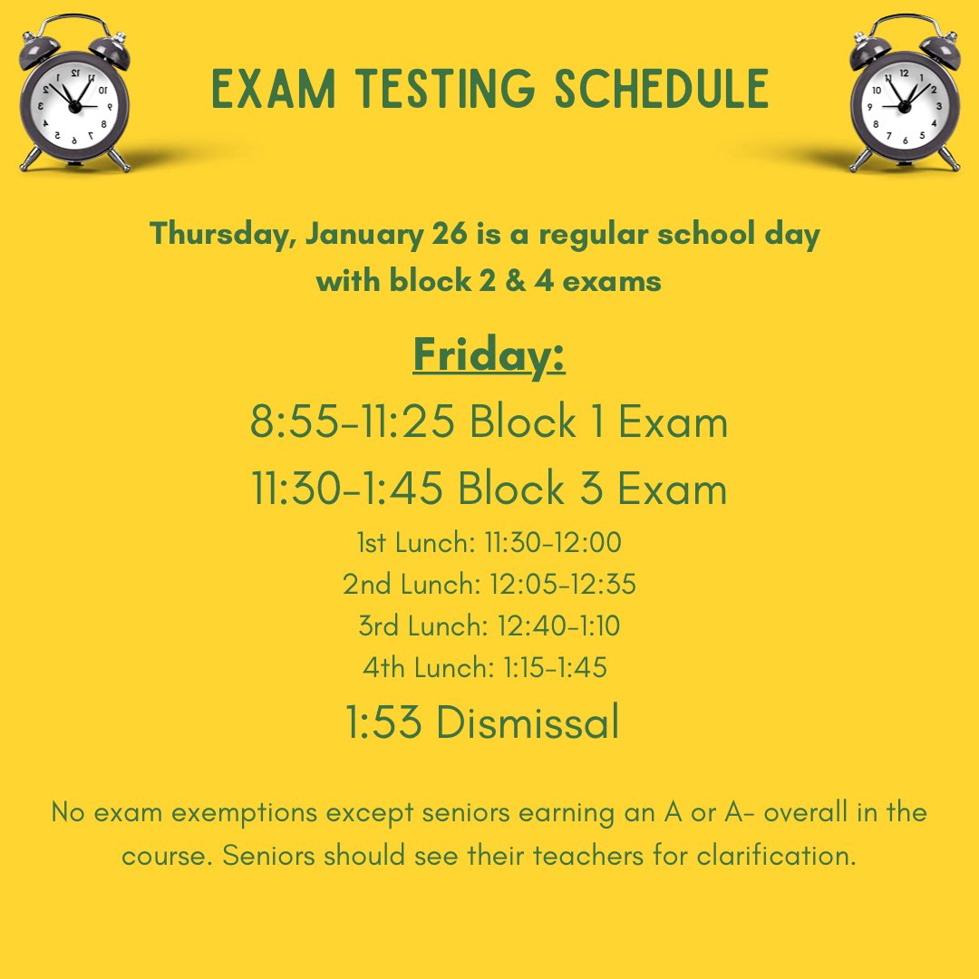 Gbhwildcats's tweet photo. Exam days are next week! Are you ready??? #exams #study #seniorexemption #culminatingassessments https://t.co/uzdwHLDMqR