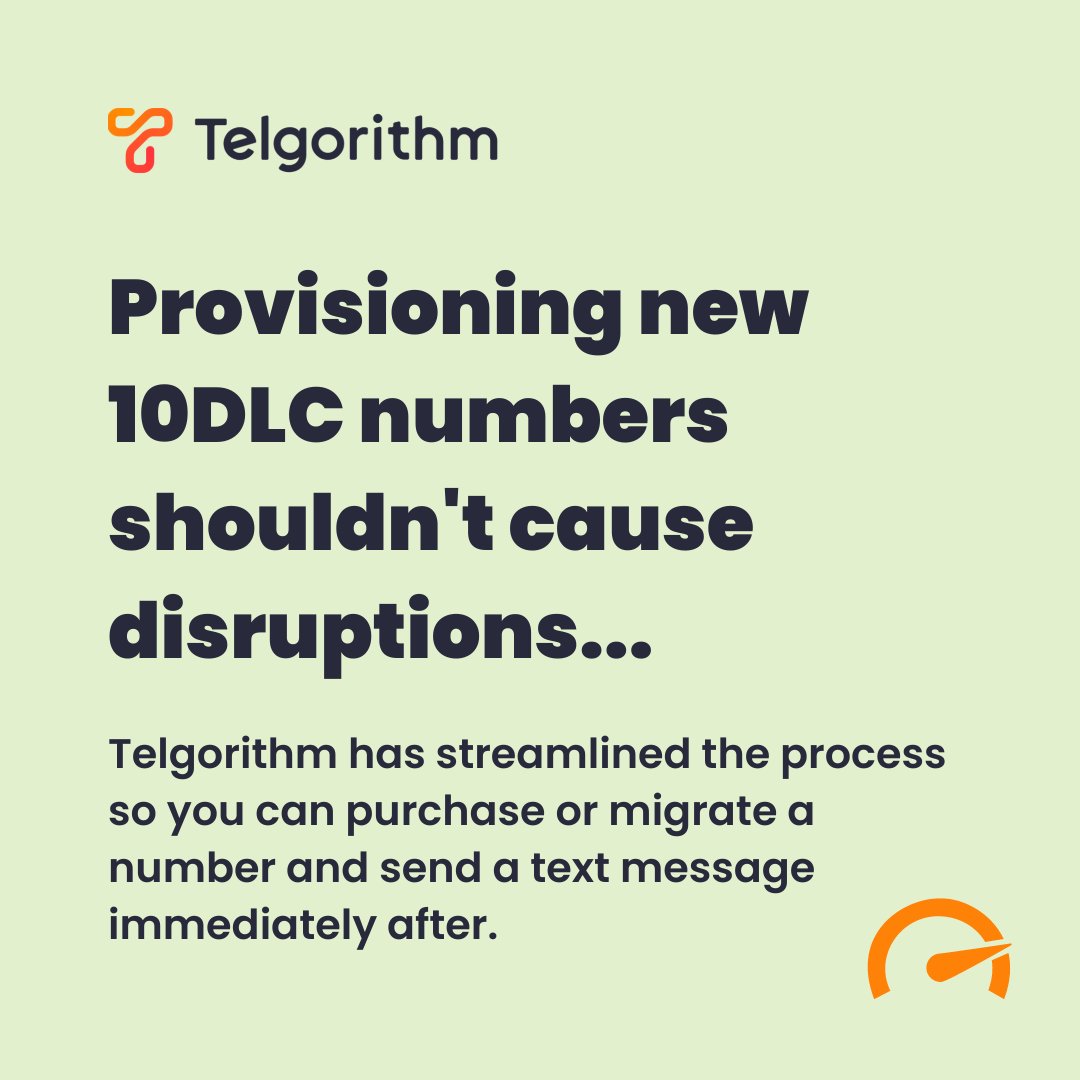 telgorithm's tweet image. Don&apos;t get slowed down by your API provider... 🐌 Schedule a demo with one of our #A2P experts to learn how Telgorithm can help increase efficiency and mitigate disruptions. ⚡️ #smsbusiness #a2psms