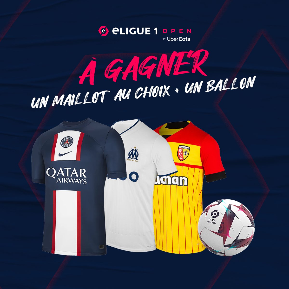 Dernière ligne droite, dépêchez-vous si vous voulez tenter de gagner un maillot au choix et un ballon !🎁

1⃣  RT &amp; follow <a href="/Ligue1UberEats/">Ligue1UberEats</a> &amp; <a href="/eligue1open/">eLigue 1 Open</a>
2⃣  Inscris-toi à la compétition 👉 open-connect.eligue1.com/connexion
3⃣🤞🍀