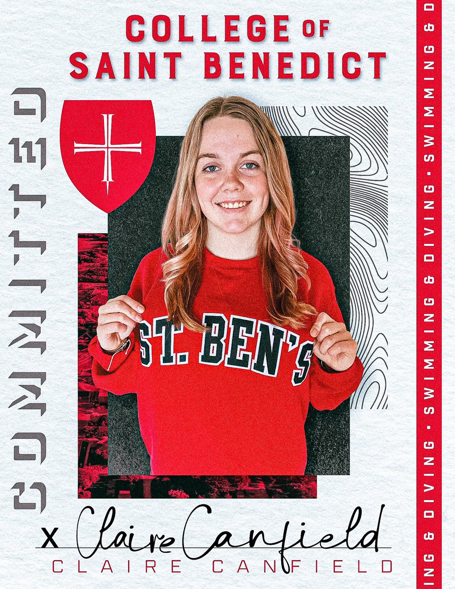 Congrats to Claire Canfield on making her commitment to swim at St. Ben's next year! She is going to be a stellar addition to their team!