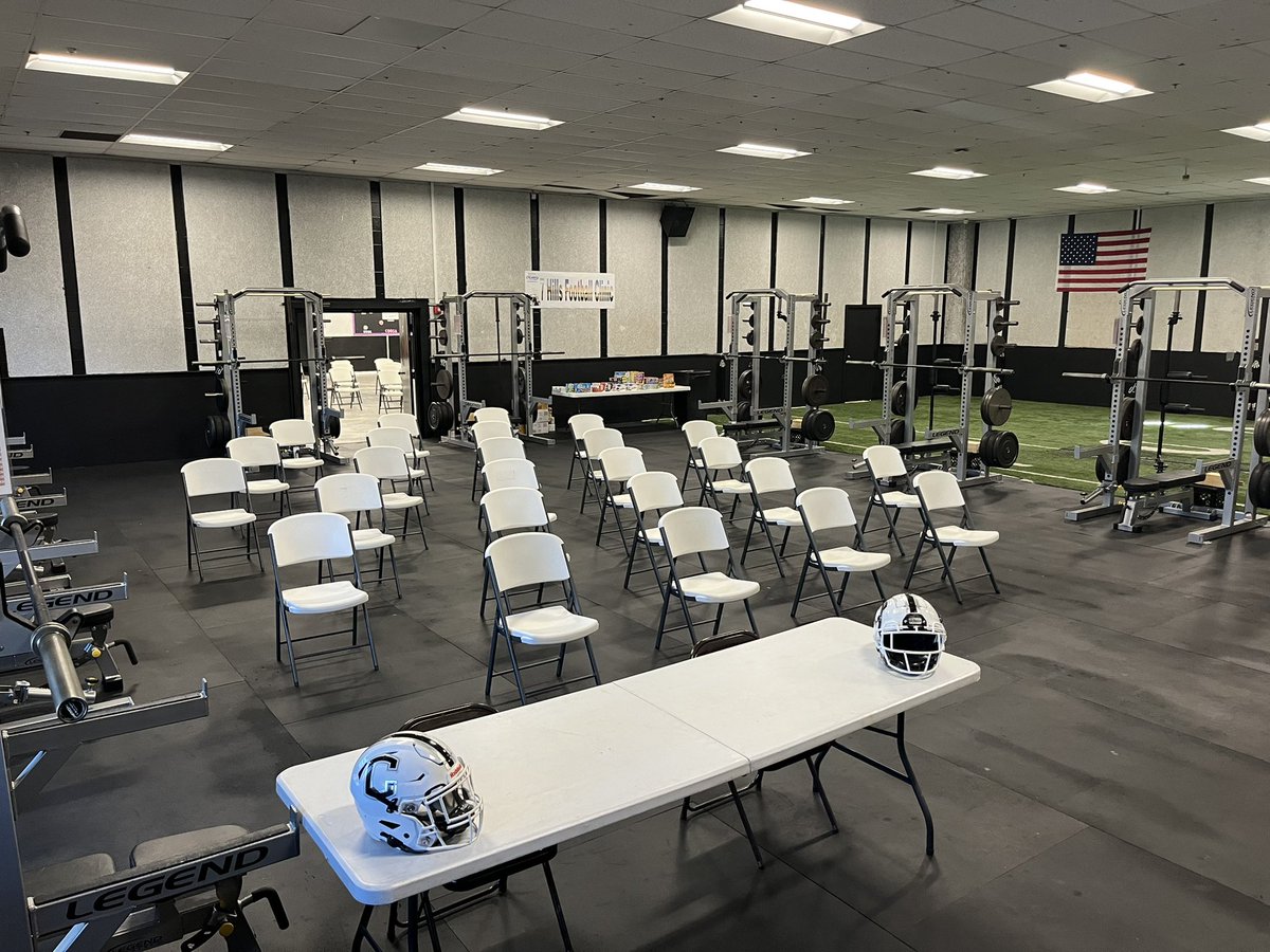 Fired up about tomorrow… ready to talk some football in The Powerhouse!! #WingsUp🦅 #7HillsFootballClinic