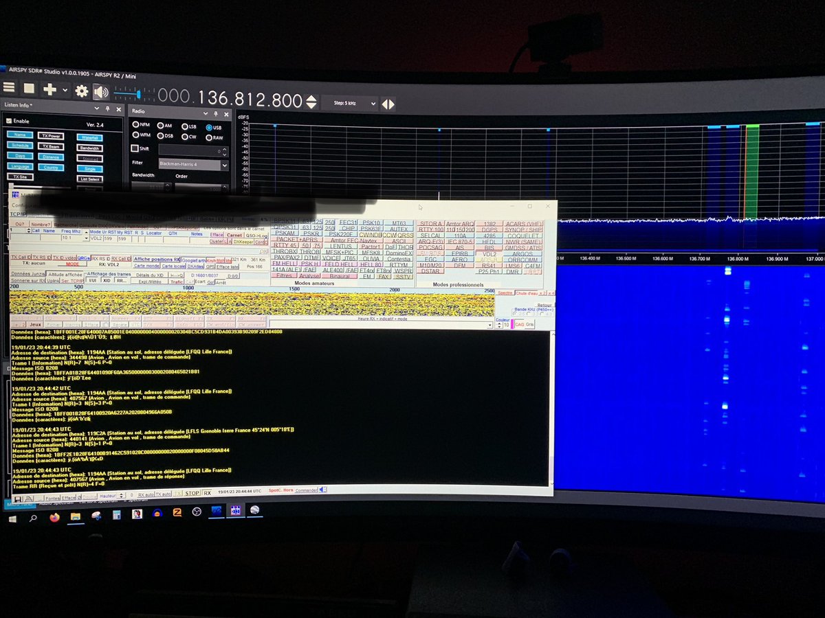 F0ECM's tweet photo. Mes premiers décodages mode VDL2 avec #multiPSK 4.48 enregistré, SDR# 1905 #airspy R2 ant Diamond X700H #swl #radioamateur #hamradio https://t.co/lzRo8DCX8Y