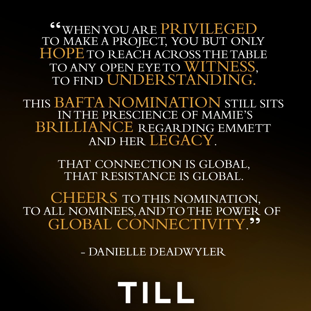 “To the power of global connectivity” 👏🏾 Danielle Deadwyler reacts to her @BAFTA nomination for #TillMovie.