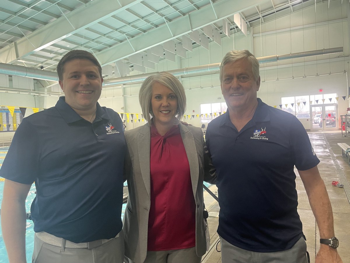 DrSDHoward's tweet photo. Made it by the District Swim Meet today! Our ⁦@MidlandHigh⁩ and ⁦@Legacyrebels⁩ divers did well this morning and swim was doing well! Way to compete! Coach Gerhart was the be of our swimmers when I was principal at LHS. Thanks fo all your work, coaches! https://t.co/PNJuNtpa0G