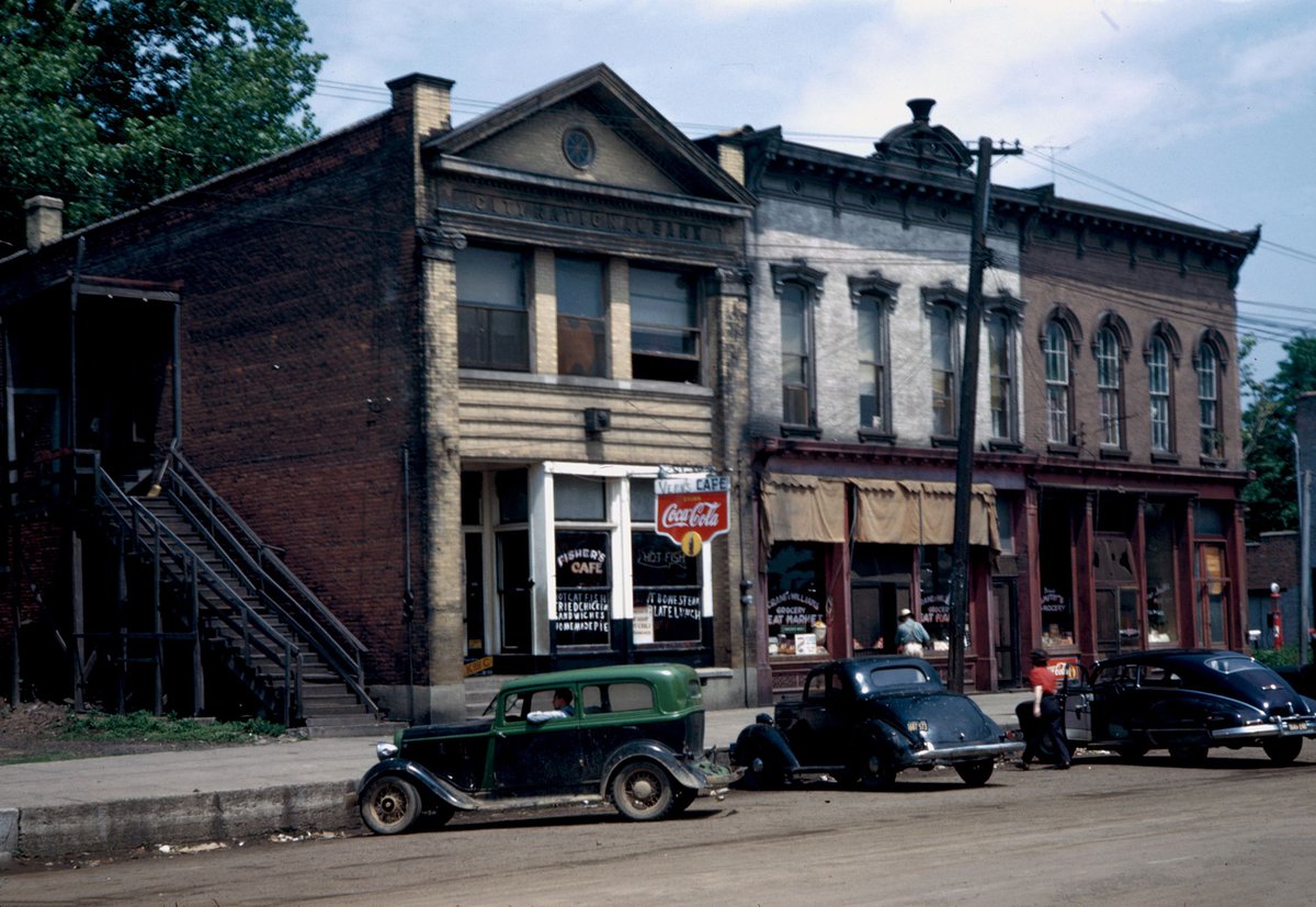 📸 Main St. of old town Shawneetown -1949-05-16  #kodak #colorslides #kodachrome #35mm © Charles W. Cushman