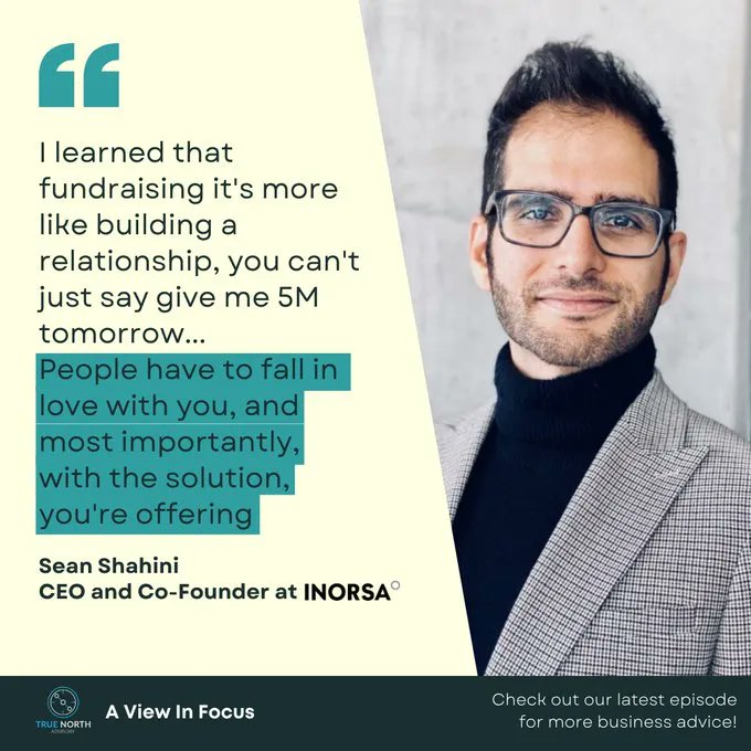 EvanKirstel's tweet photo. Listen to the first episode of A View In Focus, Season 2 featuring Inorsa's CEO, Sean Shahini, from @tn_advisory here:
https://t.co/zcYgYOpnOt

#truenorthadvisory #podcast #inorsa #aviewinfocus #listennow #business #entreprenur #leadership https://t.co/JTfkj9gUAB