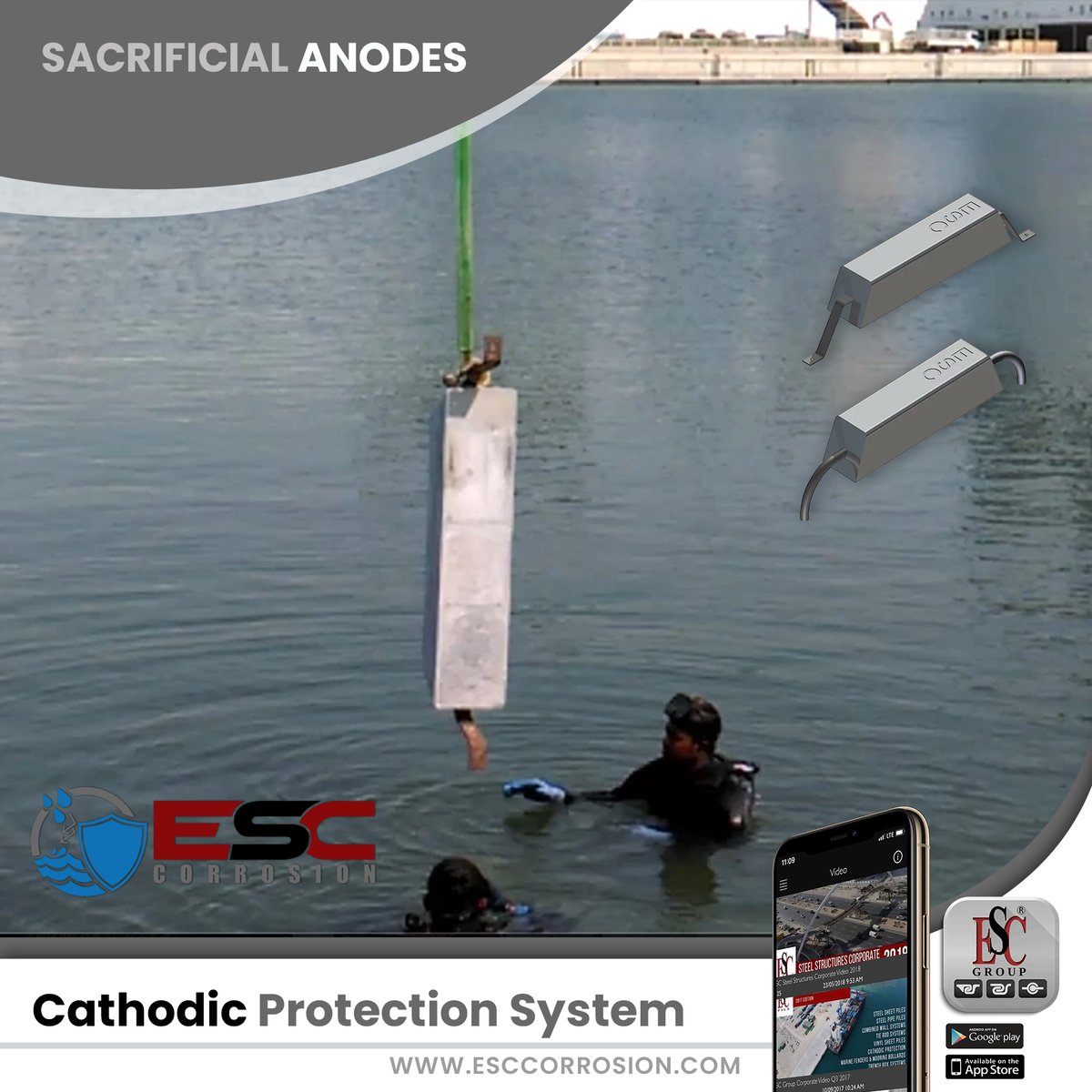 ESC_Corrosion's tweet image. Contact us for further information on sizes available and for a competitive quotation ✉️ escglobal@escpile.com 📞 +852 8198 0239

#sacrificialanodes #cathodicprotection #marineengineering #offshorestructures #sacrificialanodesforsale

🌐 esccorrosion.com