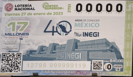 hjdsolis's tweet photo. La Lotería Nacional emite billete conmemorativo por el 40 aniversario del INEGI.  #40añosconociendoMéxico #INEGI https://t.co/GFZIDYzQov