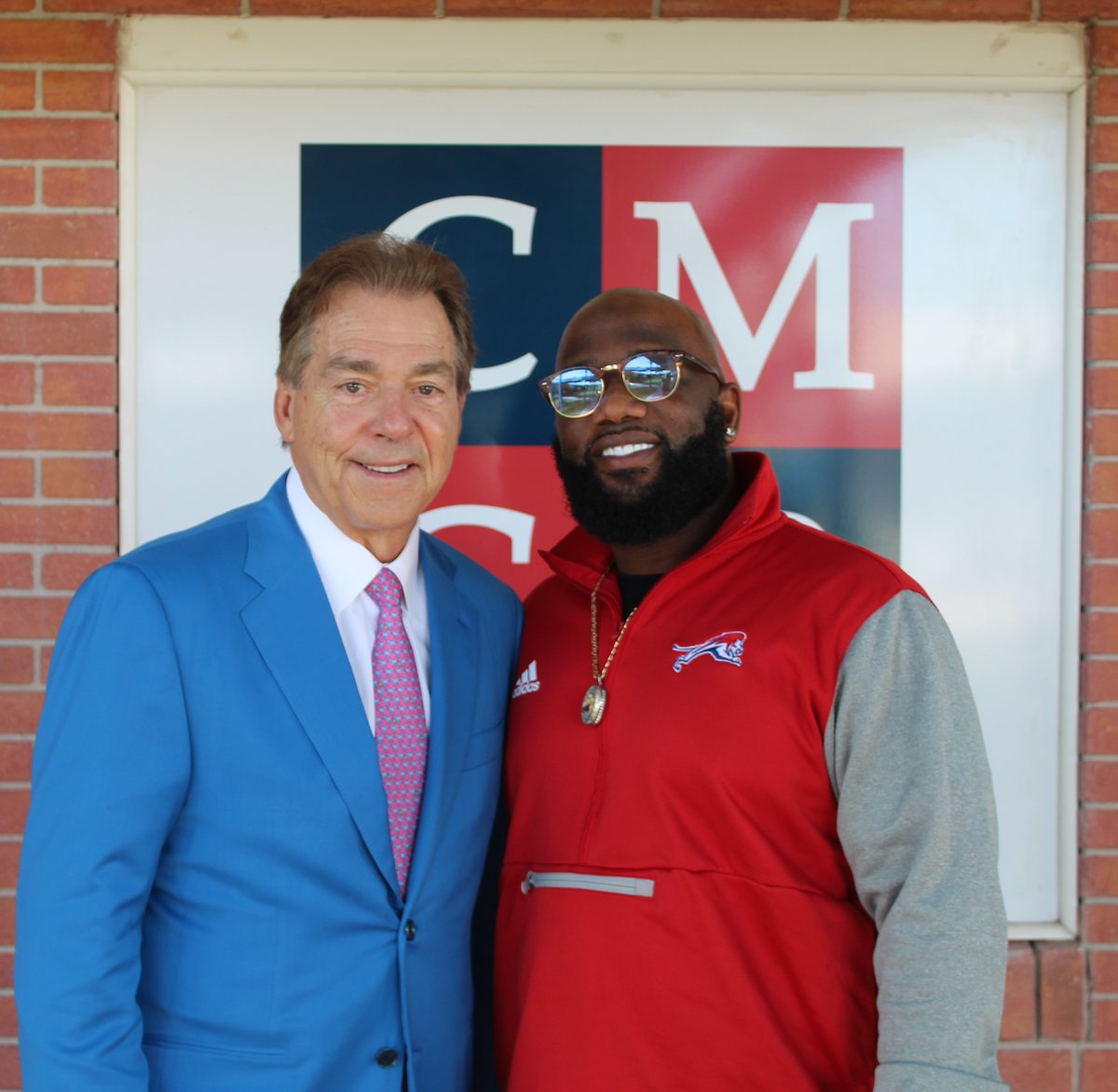 CMLions_Sports's tweet photo. CMCP received an exciting visit this week from Head Coach Nick Saban of University of Alabama. Go Lions! #cmlions https://t.co/DcOHufEHj2