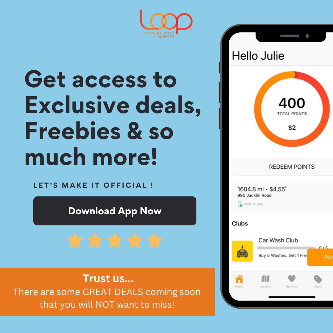 Download the Loop Neighborhood App Today! 

Trust us we have some DELICIOUS deals that you will not want to miss! 😋 

onelink.to/loopapplinkedin
Click the link to download now! 👆