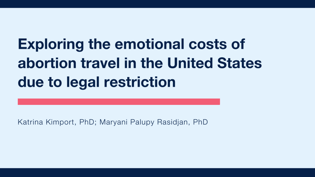 ANSIRH's tweet photo. A new study in @ContraceptionJL shows how people who have to travel for abortion care experience emotional costs, alongside financial + logistical costs. These findings further document how restrictions + bans produce abortion stigma.  https://t.co/6d7ZRCGTjs https://t.co/Bo8CSaLNYh