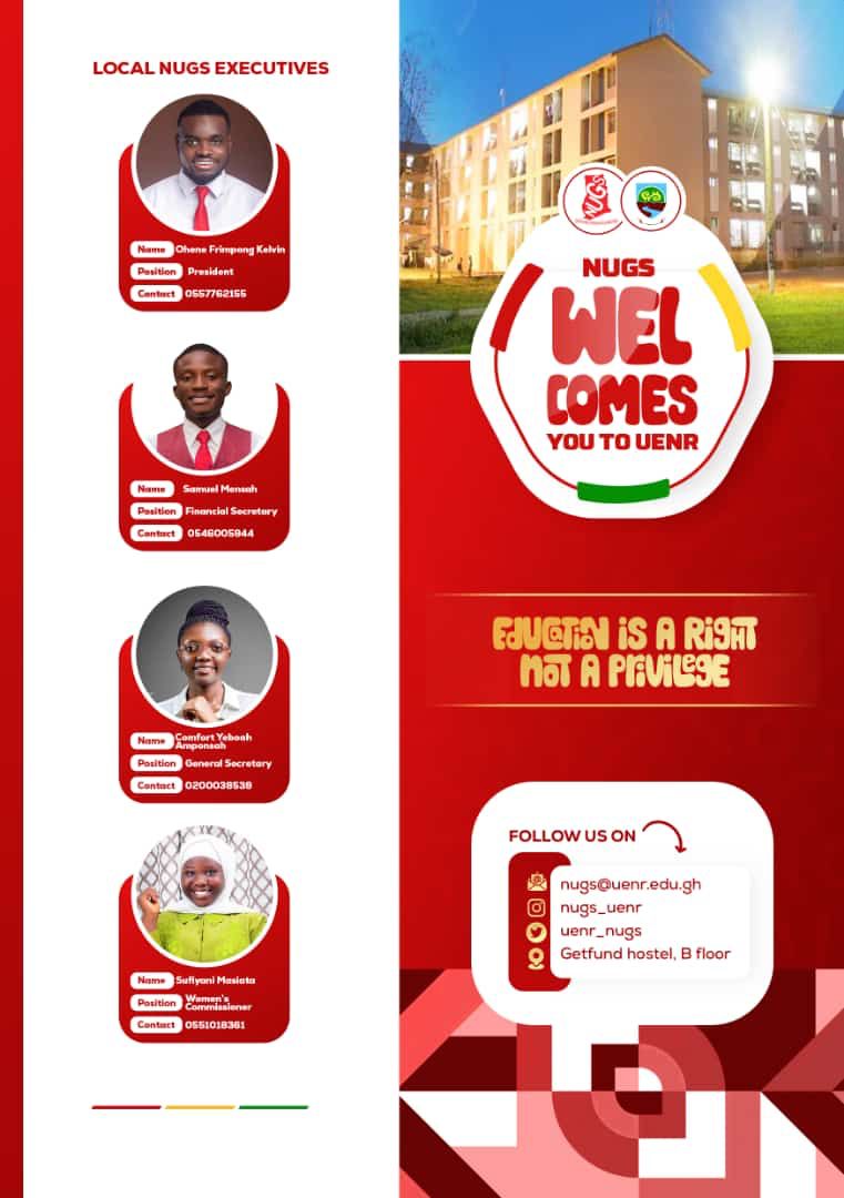 nugs_uenr's tweet photo. We can't wait to welcome our dear Freshers. We are all set to welcome them in grand style. Education is indeed a right not a privilege.
#UenrNugs
#DearFreshers
#AkwaabaUenrFreshers https://t.co/kAgal3REoG