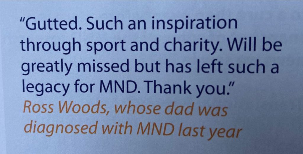 Wow. When your dad discovers your #doddieweir tweet has been published in the @mndassoc thumbprint. Nice surprise for both as didn’t know myself ;) #mnd #mndwarriors