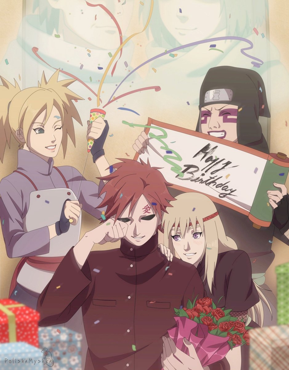 PMyshka's tweet photo. Happy birthday Gaara!
Let your tears be only from happiness. You deserve all the best, so the people closest to you have arranged a surprise for you.
Your parents are proud of you.
#gaara #nezumi #temari #kankuro #naruto #karura #rasa #гаара #незуми https://t.co/dzuYajVLfj