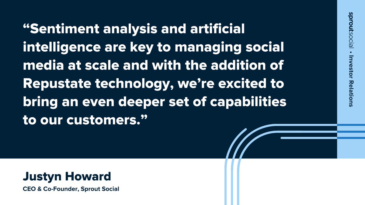 📢@SproutSocial today announced the acquisition of @repustate, an innovative sentiment analysis and natural language processing company, to accelerate our existing technology roadmap with increased AI/ML. Learn more here: bit.ly/3iQPQnP
