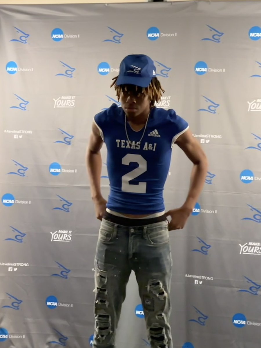 kj9_holmes's tweet photo. after a great visit & conversations with @CoachMoneyTAMUK & @Coachsalinas12 i would love to announce my commitment to Texas A&M University of Kingsville 🐗#DontFlinch https://t.co/fv0Dov7cTf