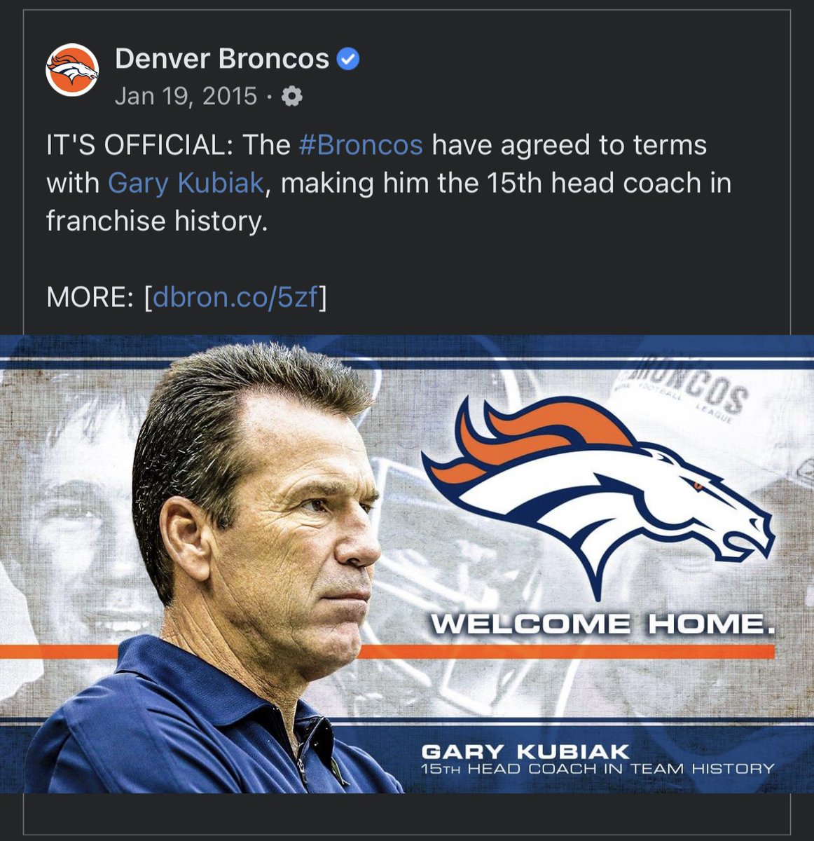 kagarcia47's tweet image. 8 years ago, the Denver @Broncos made one of the greatest hires in franchise history. If it were up to me, Coach #Kubes would be in the Denver Ring of Fame 💙🧡 #BroncosCountry