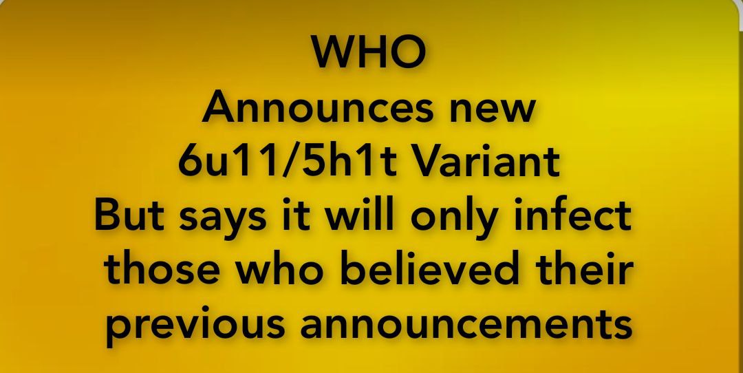 Mytruthsbetold1's tweet photo. WHO
ANNOUNCMENT. https://t.co/U0rG9NMhoD