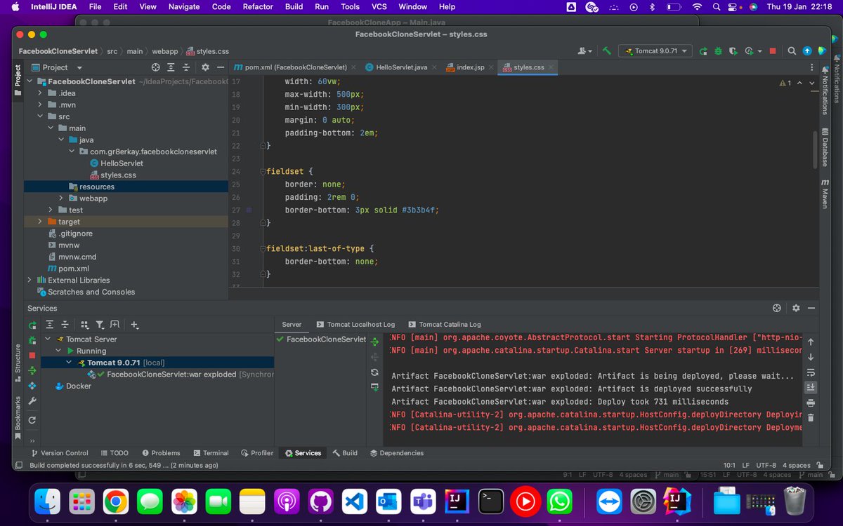 gr8erkay's tweet image. #BuildWithVee Day 2/100 

I was able to implement Java Servlet in running HTML &amp;amp; CSS for one of the web apps on @freeCodeCamp.

I&apos;m looking to complete a Facebook mini clone app challenge.

#100daysofcode 
#Buildwithvee100daysofcode