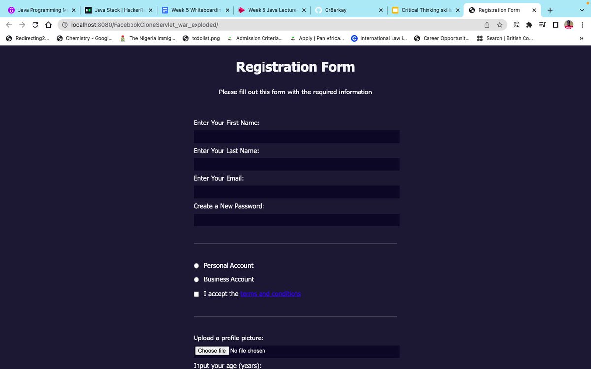 gr8erkay's tweet image. #BuildWithVee Day 2/100 

I was able to implement Java Servlet in running HTML &amp;amp; CSS for one of the web apps on @freeCodeCamp.

I&apos;m looking to complete a Facebook mini clone app challenge.

#100daysofcode 
#Buildwithvee100daysofcode